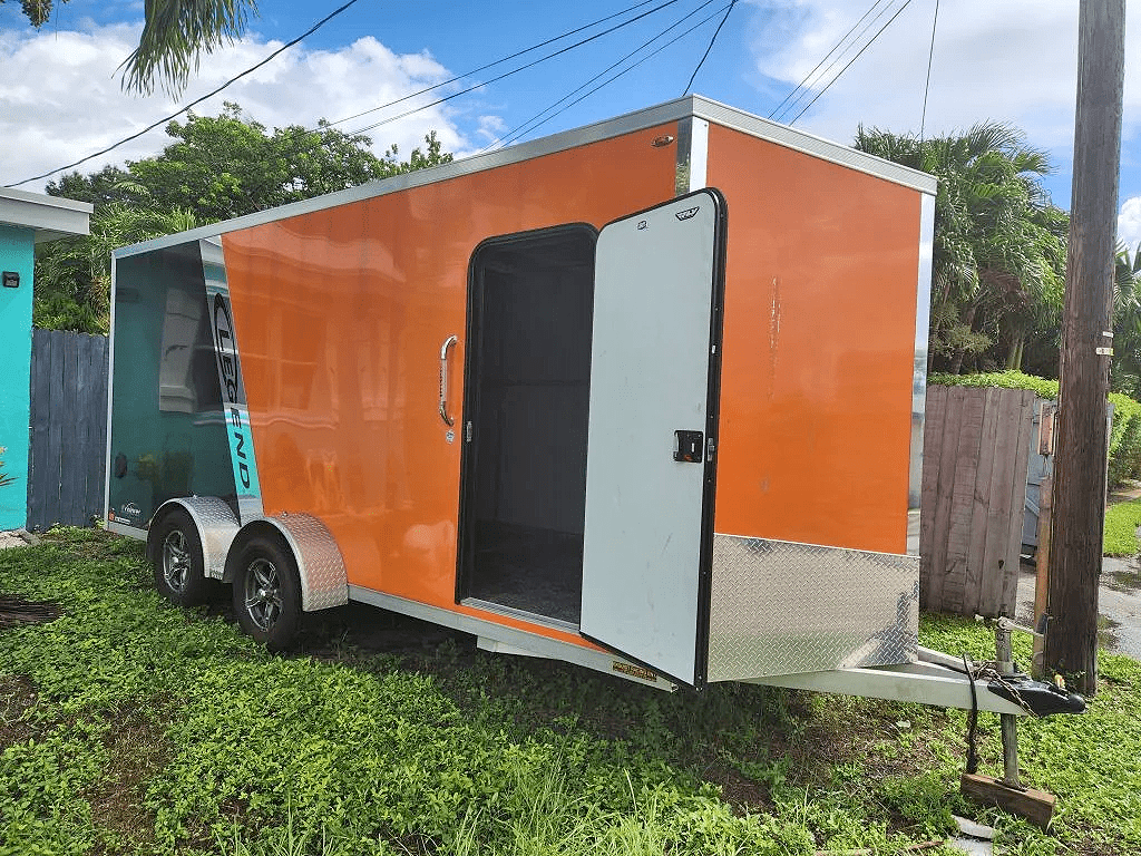 20 ft Aluminum V Nose Motorcycle trailer