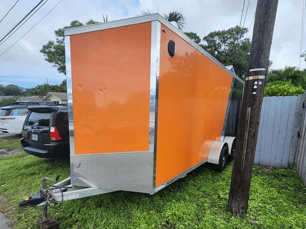 20 ft Aluminum V Nose Motorcycle trailer