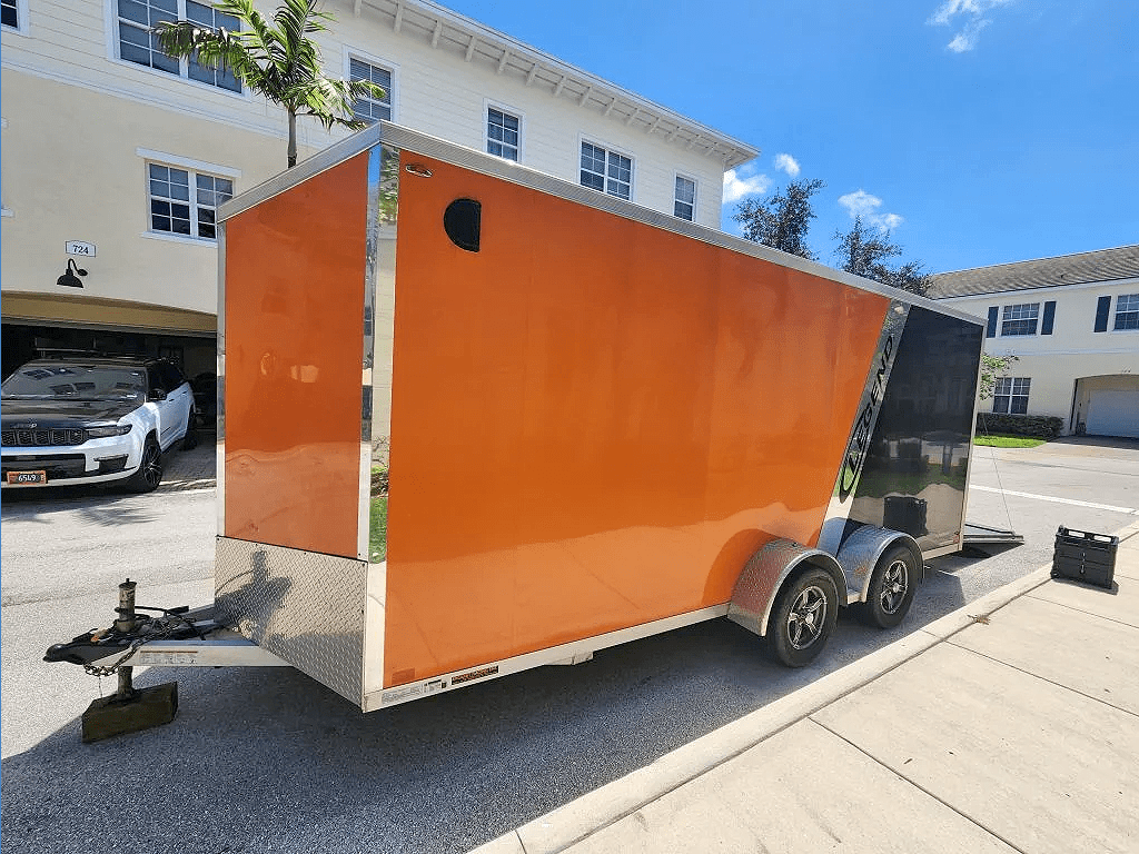 20 ft Aluminum V Nose Motorcycle trailer