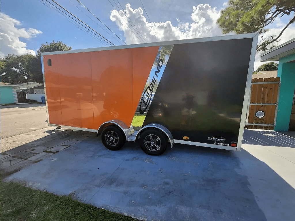 20 ft Aluminum V Nose Motorcycle trailer