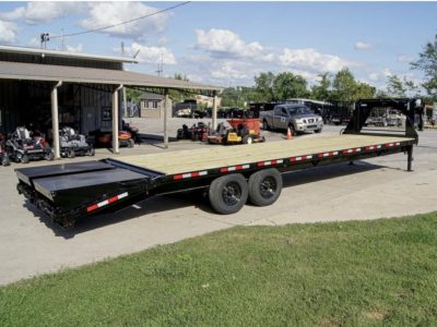 Flatbed with winch and straps